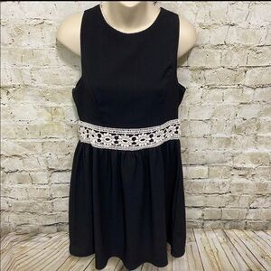 Altar’d State Black Crochet Fit And Flare Dress
